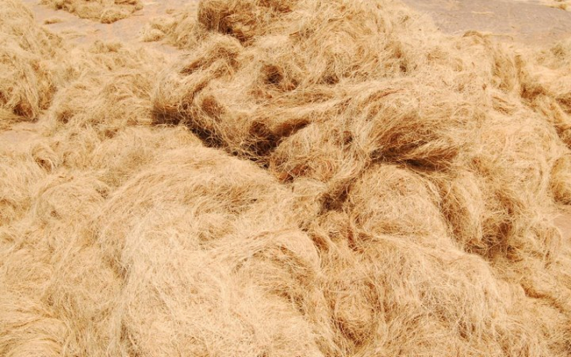 Brown and white are the two types of coir to make coconut fiber