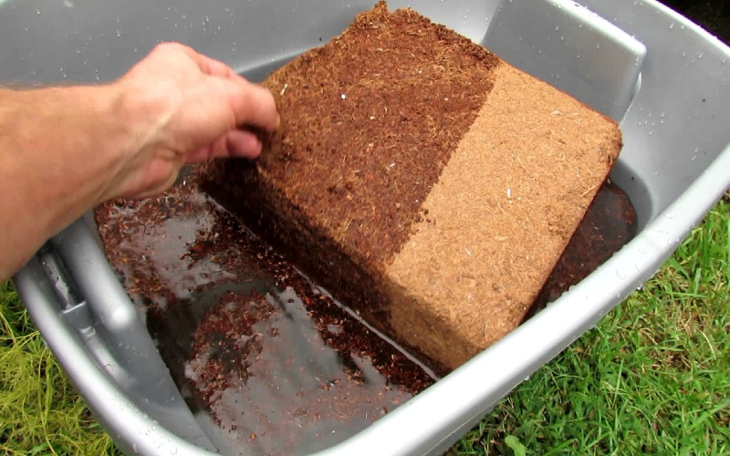 Coco coir bricks must be hydrated before use